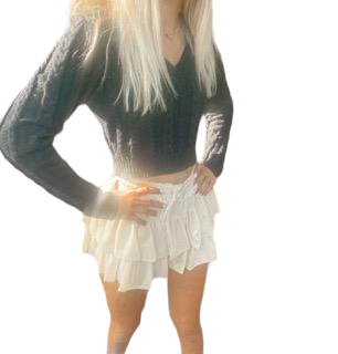 Cropped V-Neck Fisherman's Classic Sweater