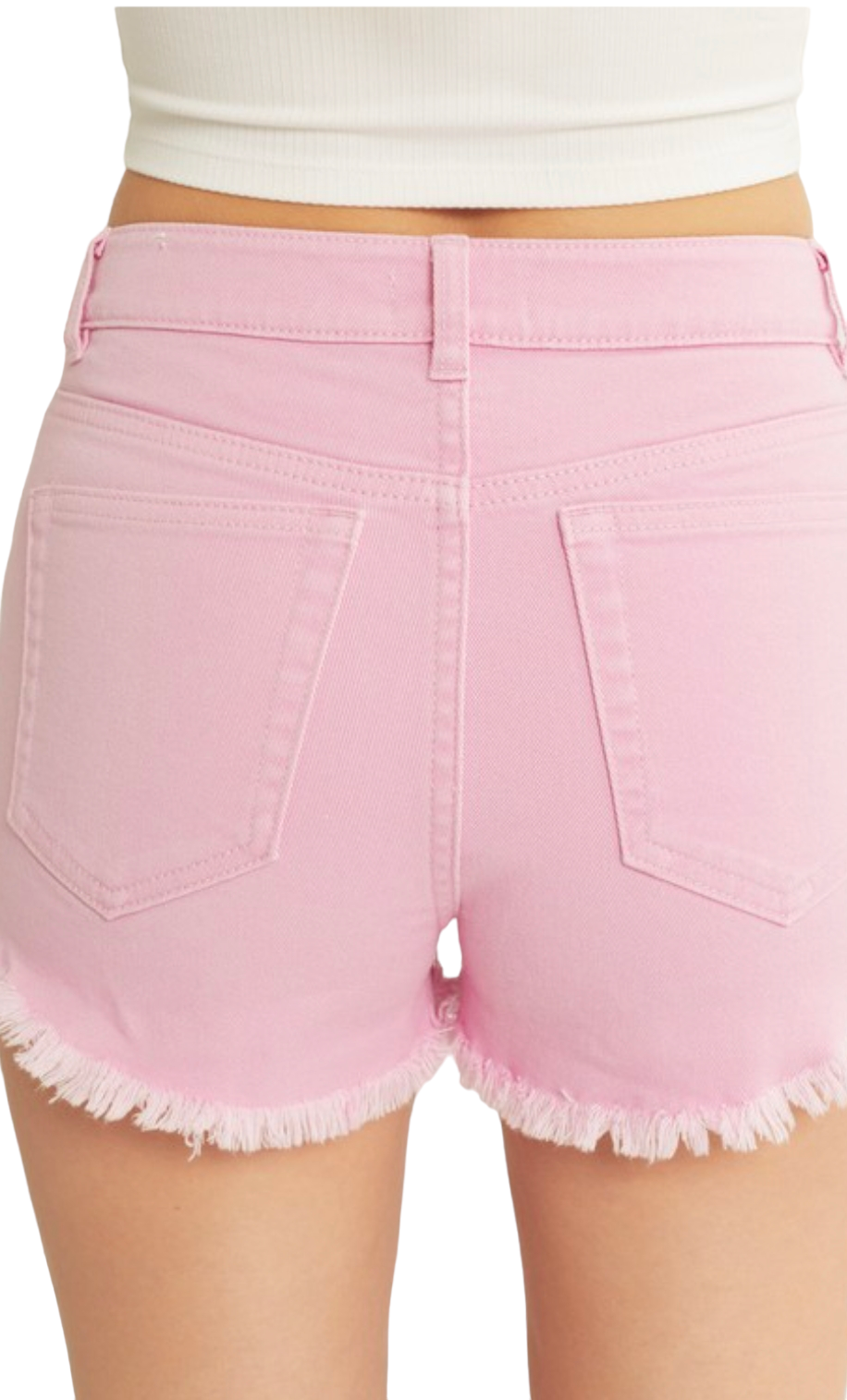 Pink high 2024 waisted denim shorts