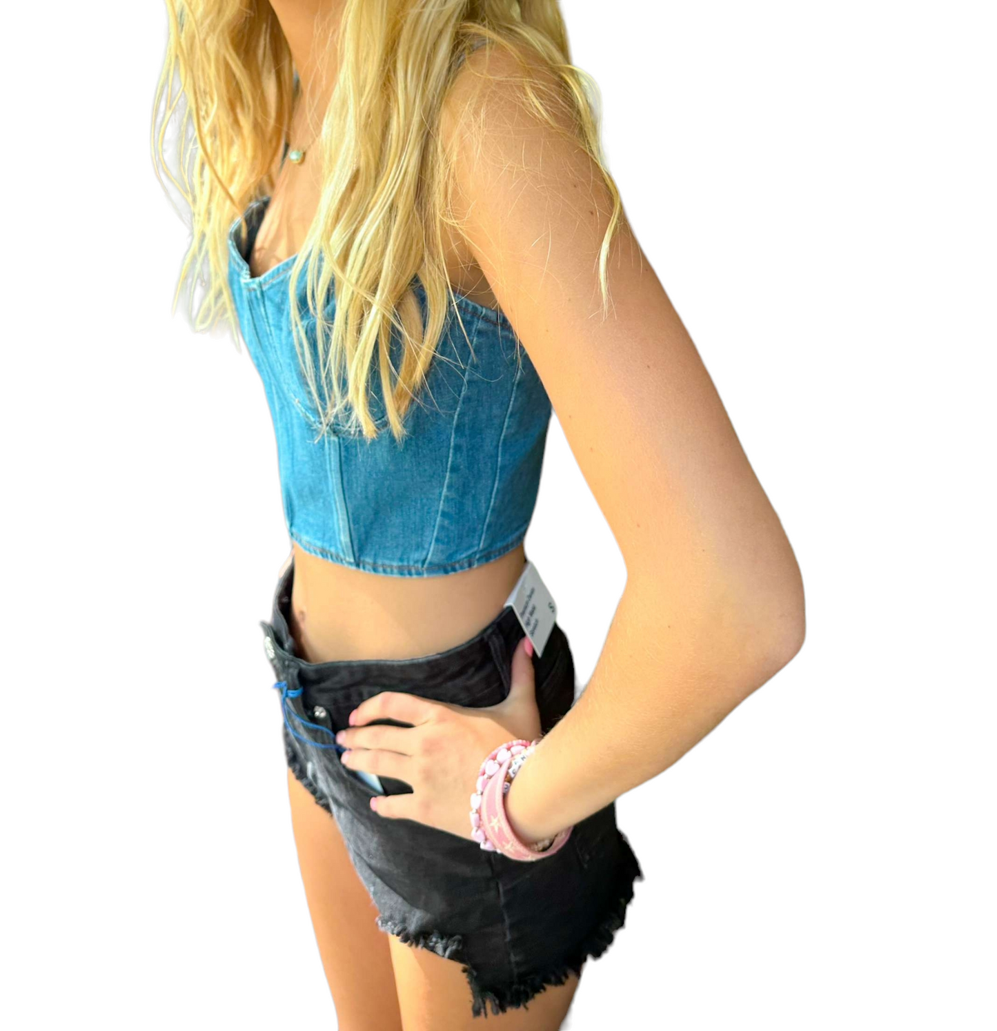 Denim Dream Crop Corset Top