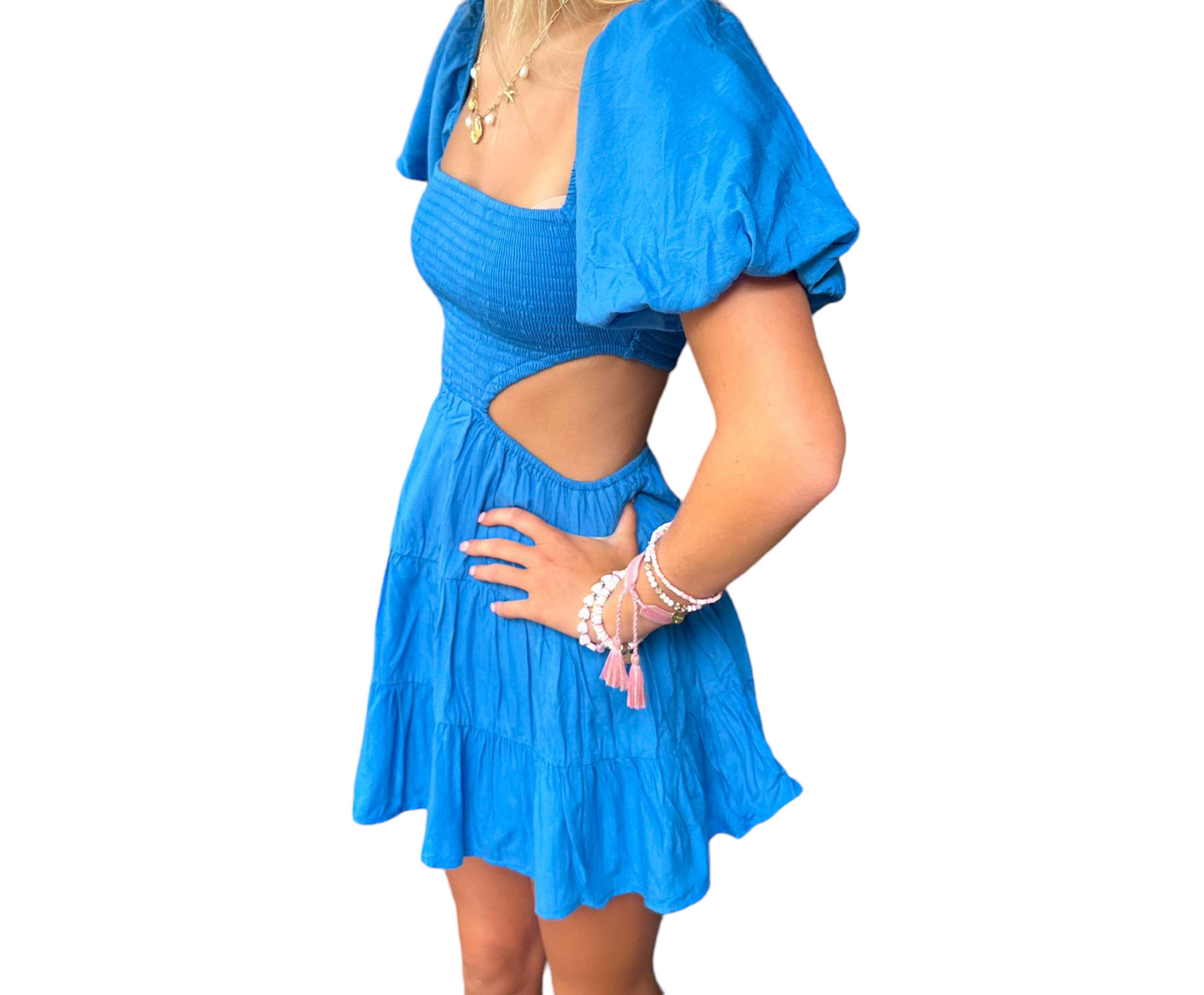 Ocean Blue Puff Sleeve Delight