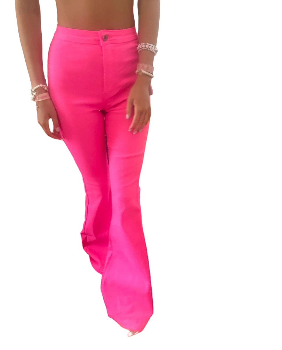 Pink Low Rise Lace Up Coated Denim Flare Jeans, 50% OFF, 55% OFF