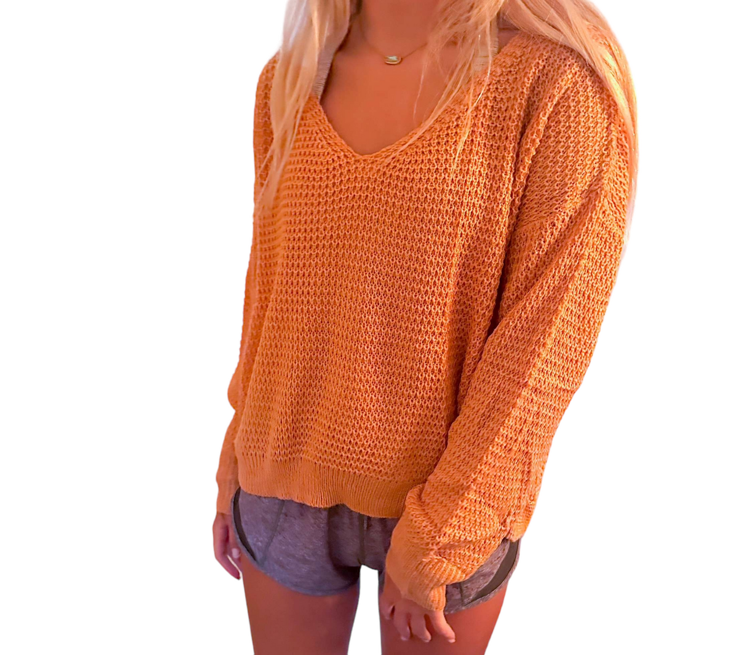 Fall Breeze Copper Backless Sweater