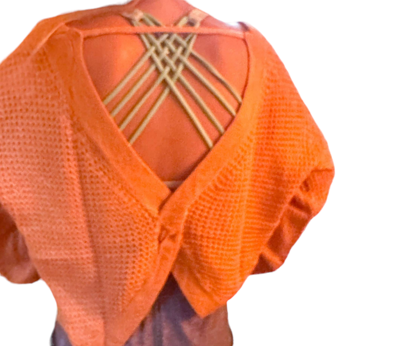 Fall Breeze Copper Backless Sweater