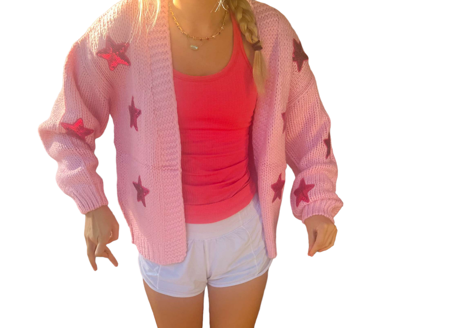 Sparkling Star Patch Crop Cardigan