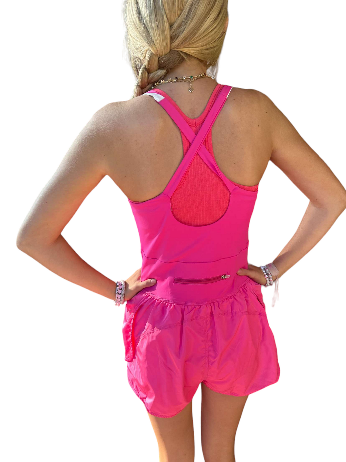 Magenta Cross-Back Active Romper