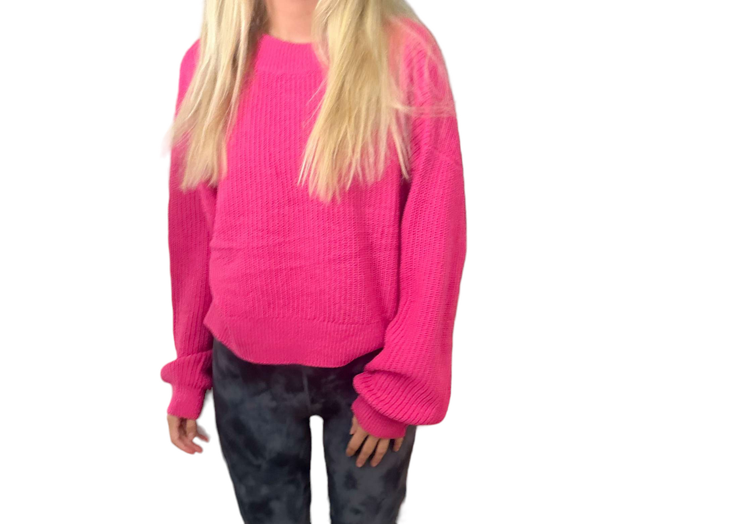 Crisscross Back Hot Pink Sweater