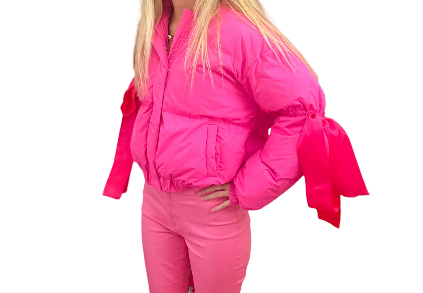 Bows & Bubbly: Pink Puffer Perfection