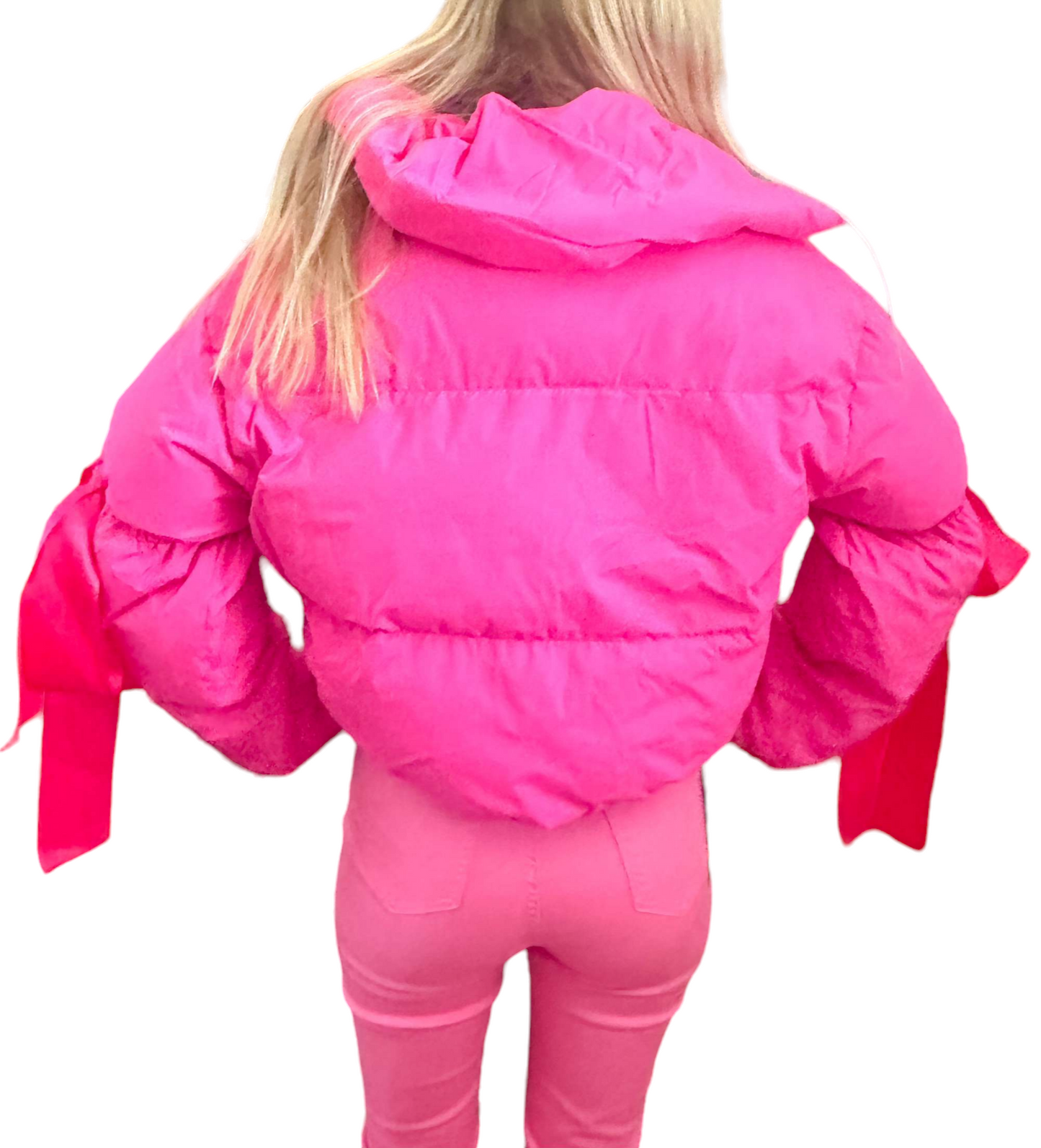 Bows & Bubbly: Pink Puffer Perfection