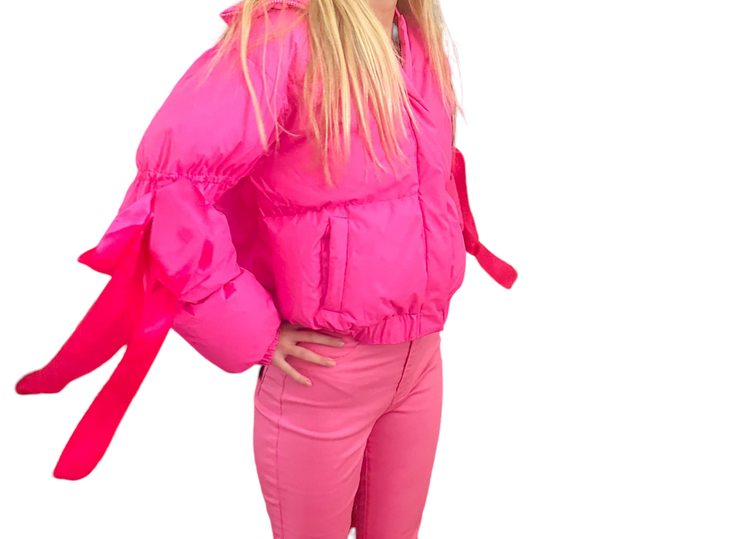 Bows & Bubbly: Pink Puffer Perfection