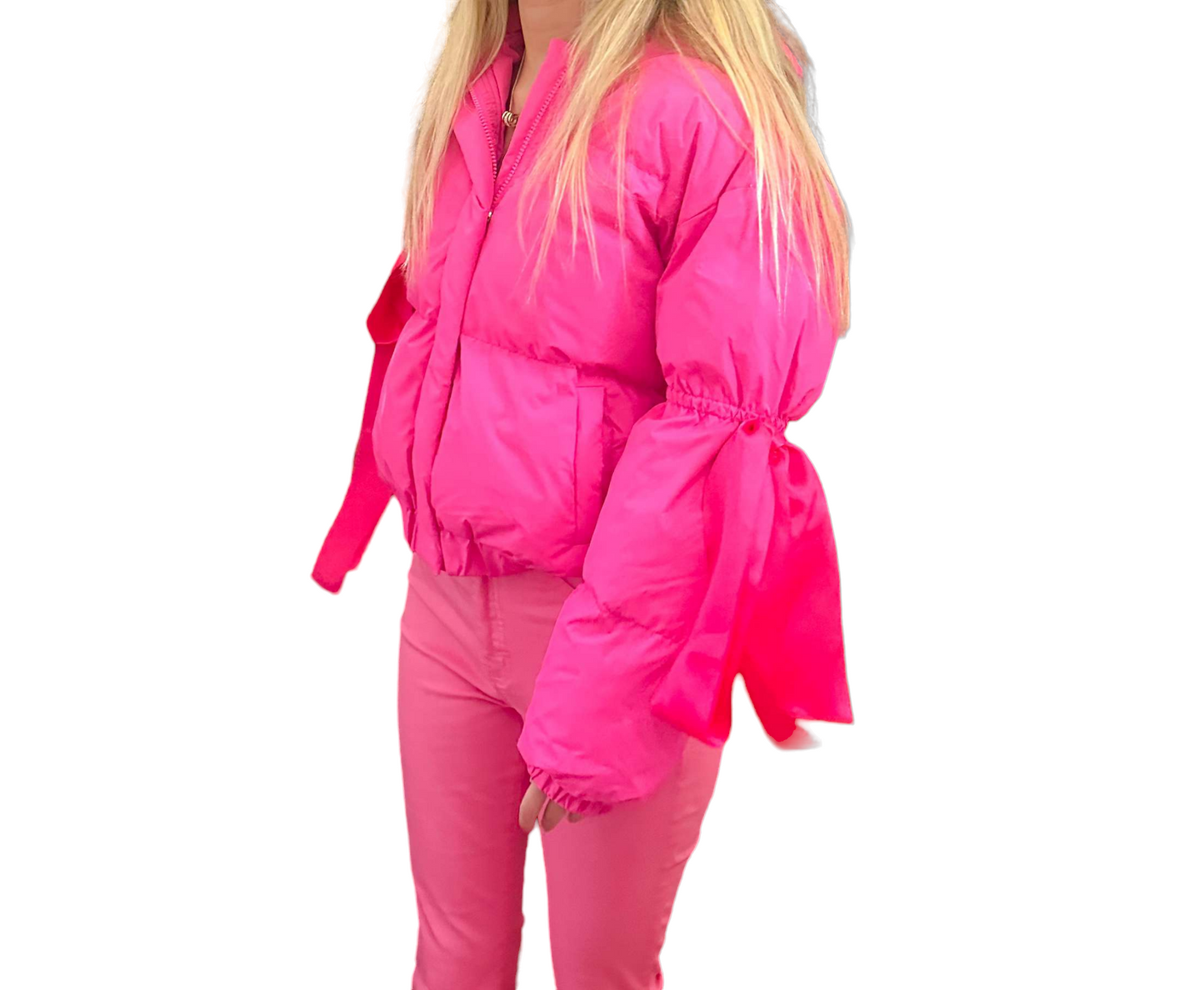 Bows & Bubbly: Pink Puffer Perfection