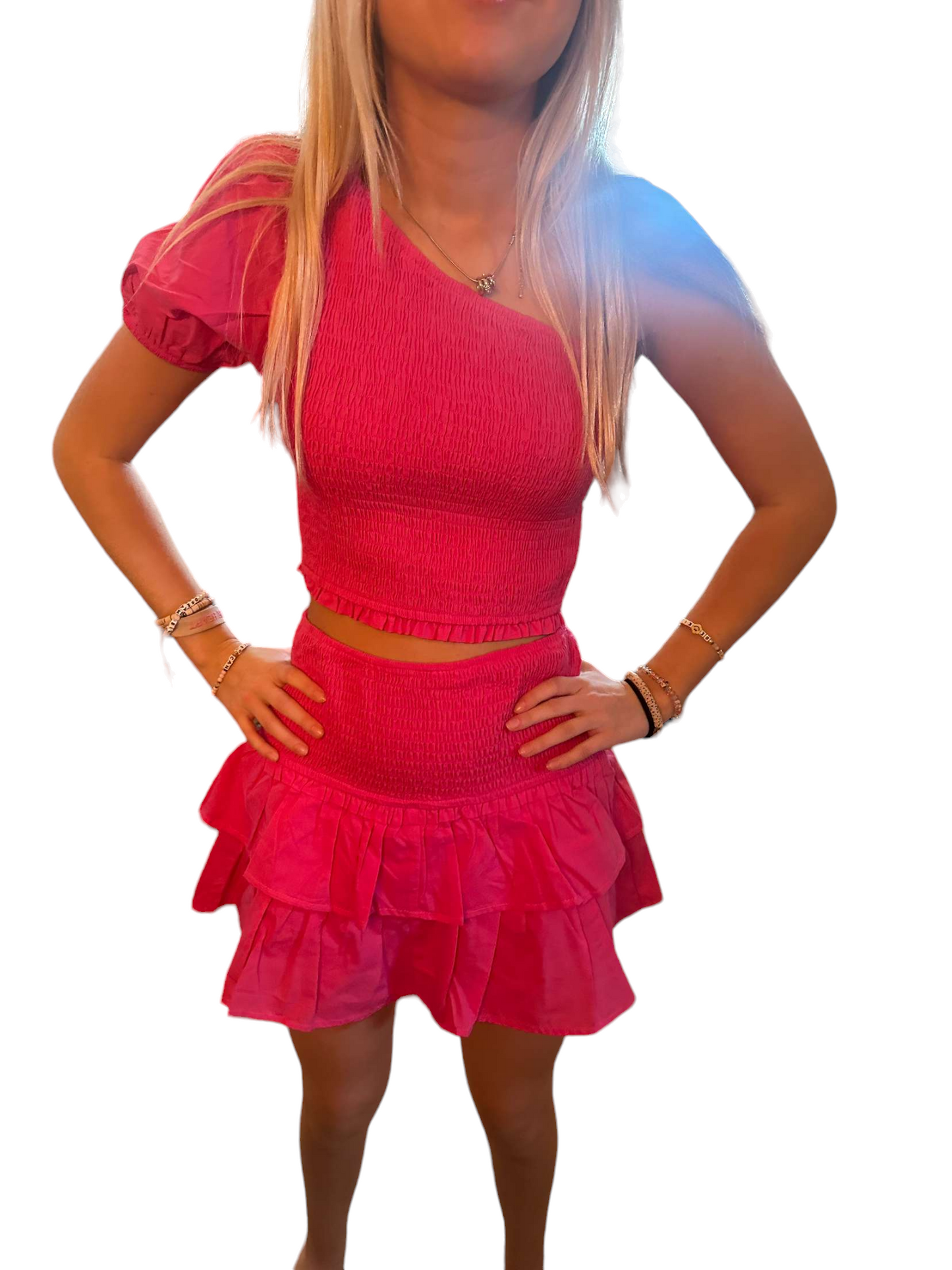 Barbie Dreamy Duo: Chic Crop Top & Ruffle Skort Set