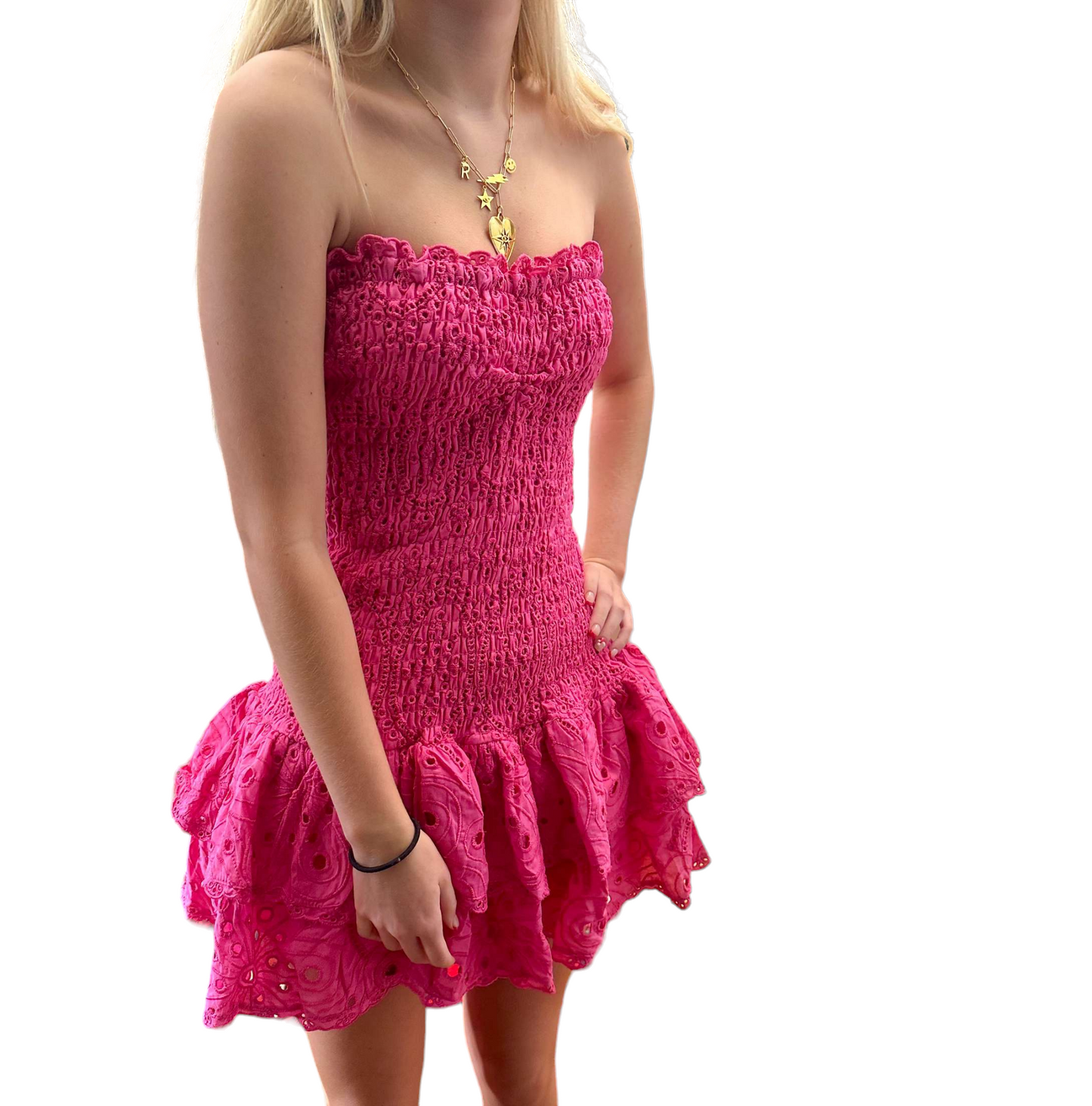 Radiant Rose Embroidered Dress