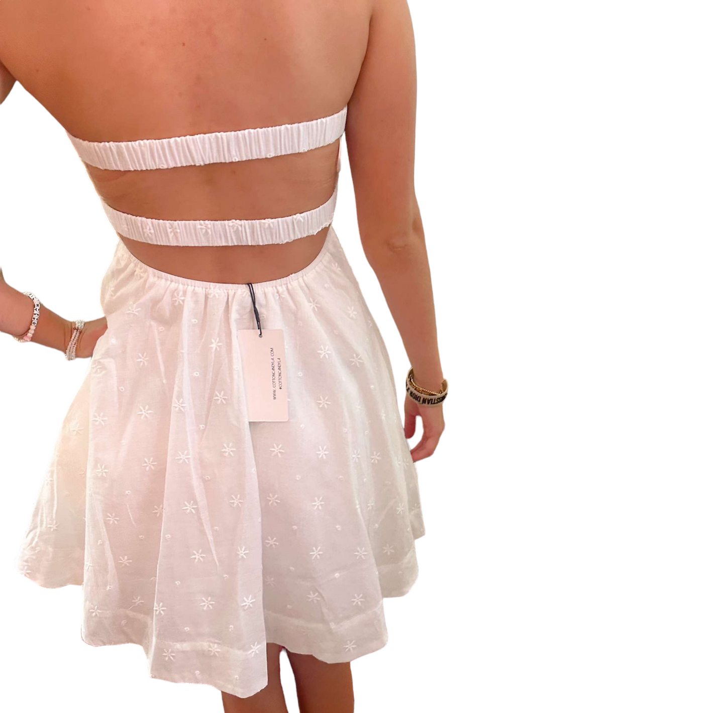 Starry Twist Backless Dress