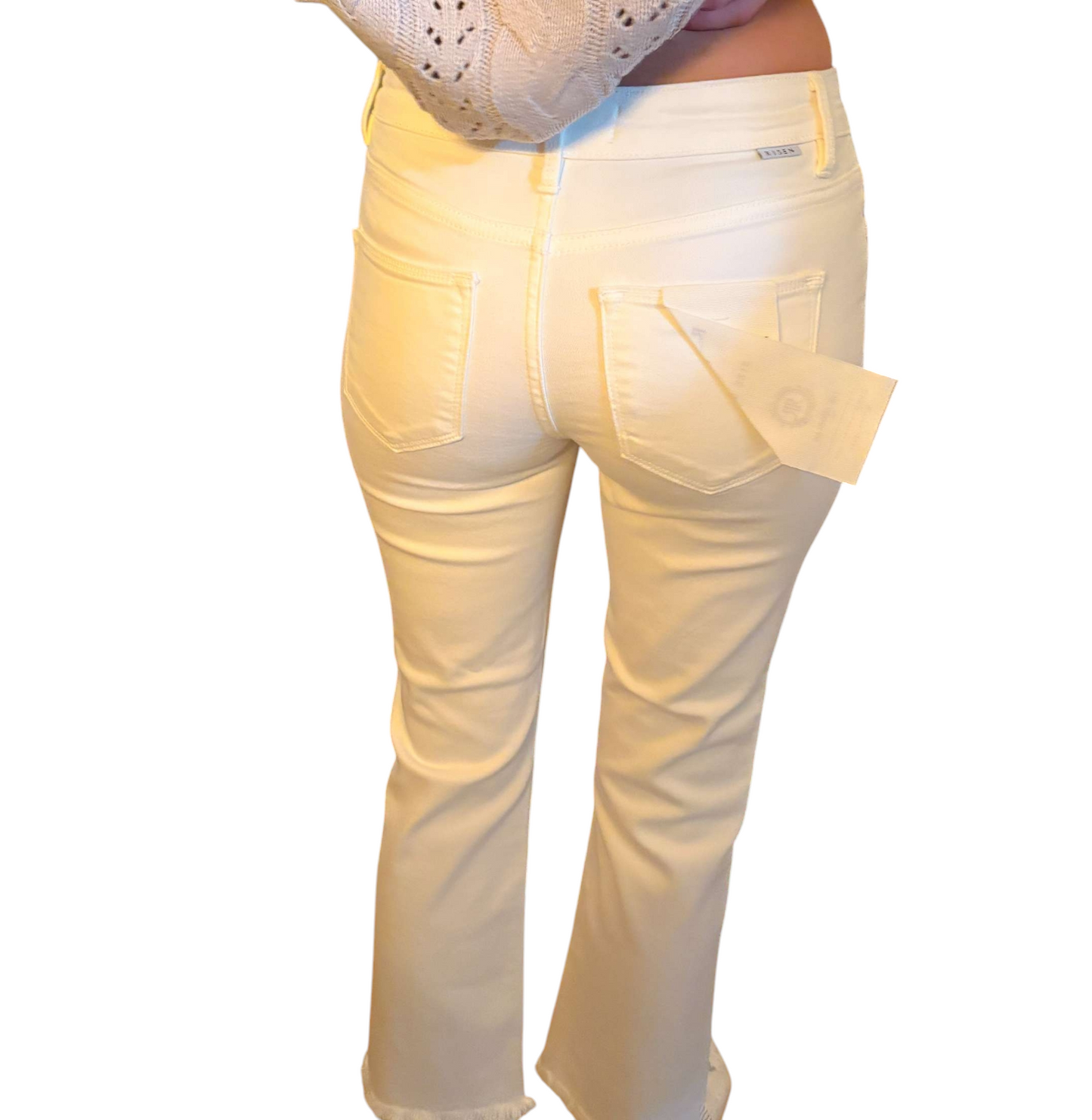 White denim jeans
