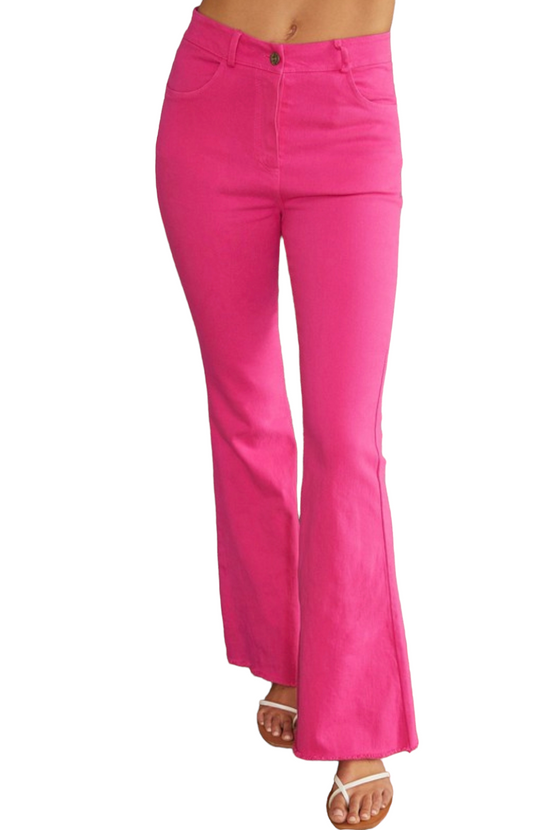 Preppy Fashion Pink Denim Pants - Shoptery