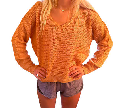 Fall Breeze Copper Backless Sweater