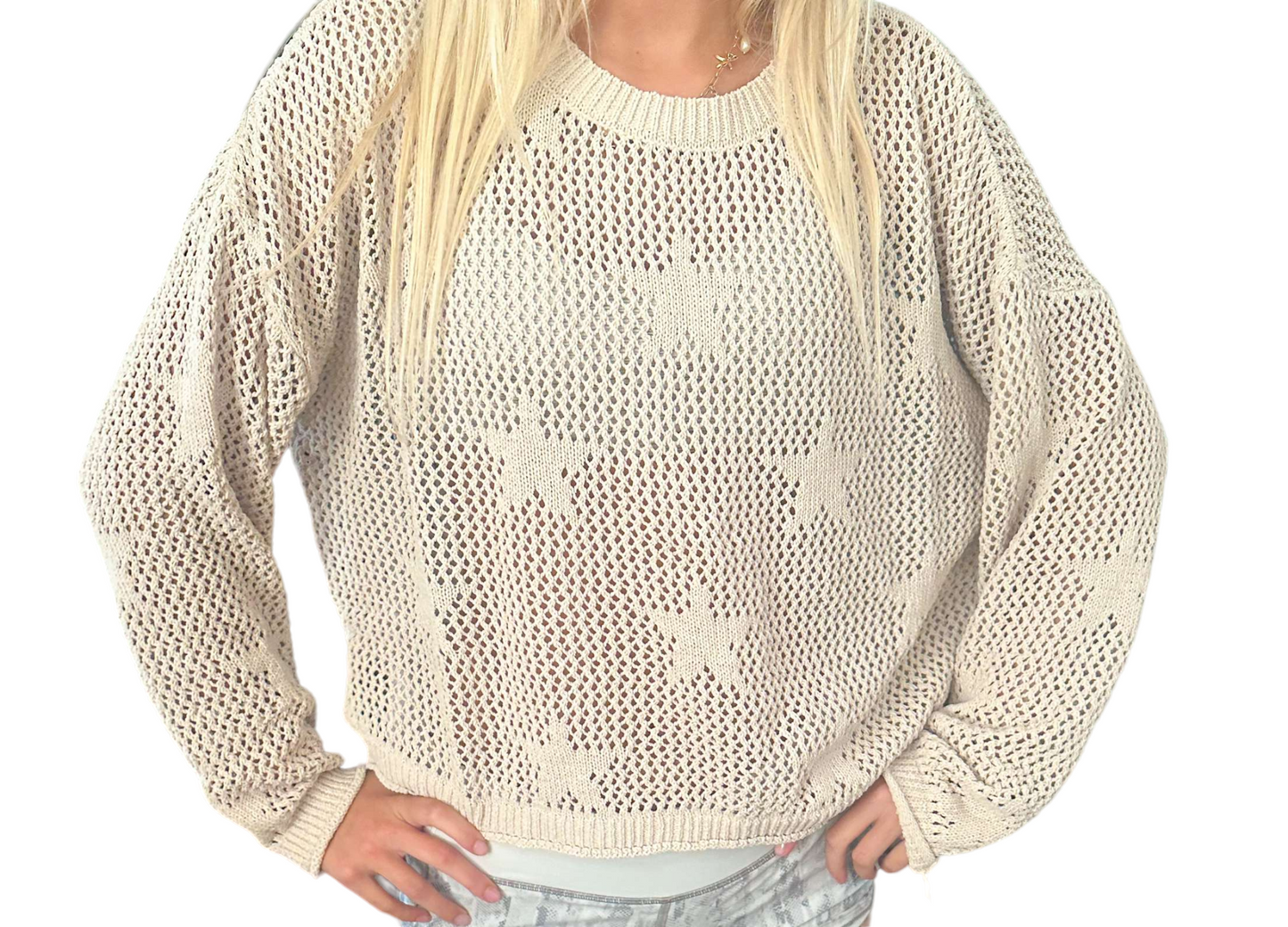 Star crochet sweater
