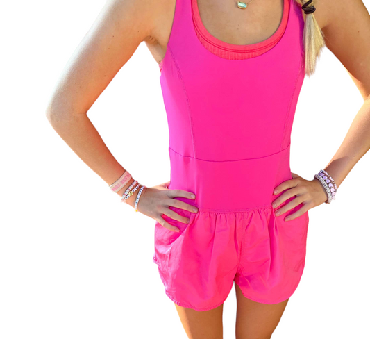 Magenta Cross-Back Active Romper