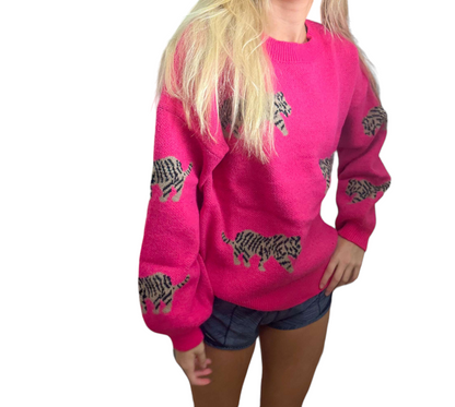 Fierce Fuchsia Tiger Sweater