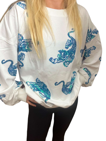 Sequin Safari: Beverly Tiger Sweatshirt