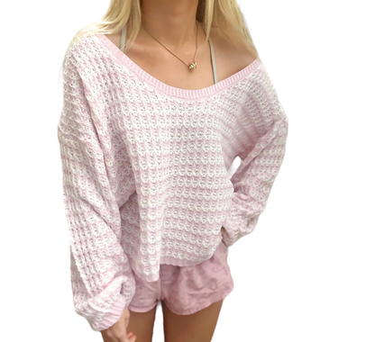 Paisley sweater light pink