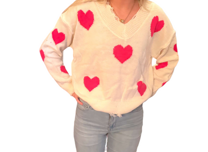 Heartfelt Distressed Knit Sweater