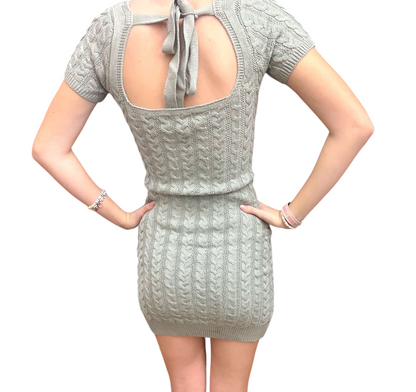Olive Charm Backless Sweater Dress Large Olive Charm Backless Sweater Dress Large