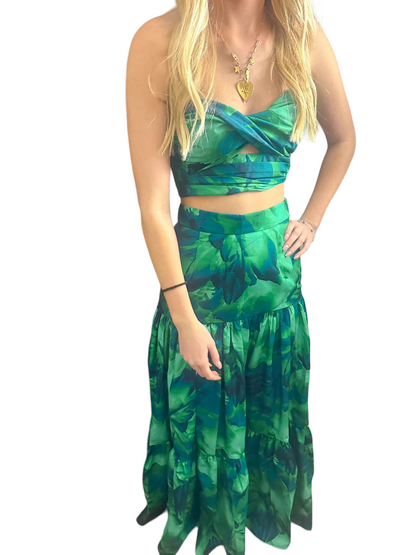 Ayla Calista Beach Chic Maxi Set in Vibrant Green