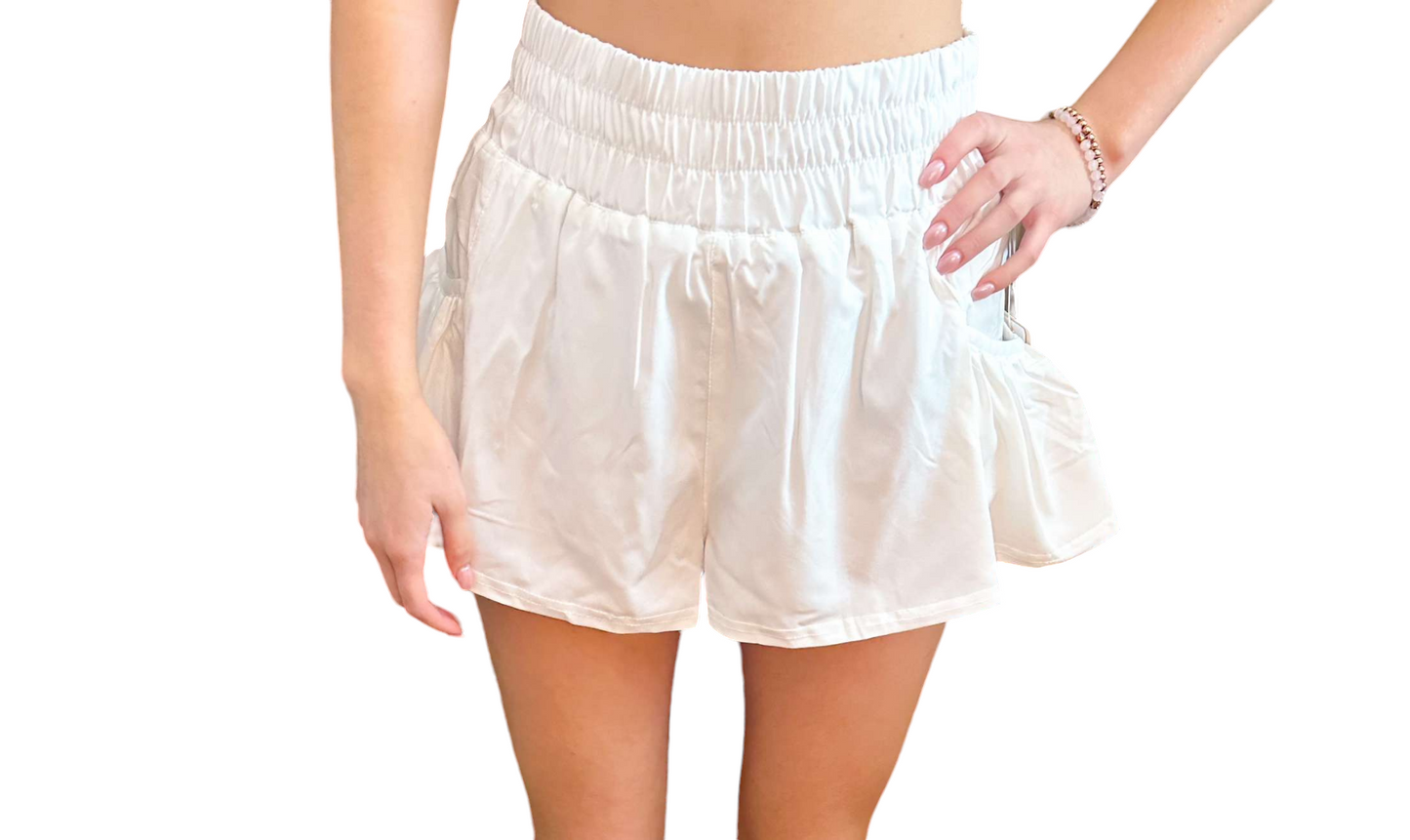 Breezy White Ivy Shorts with Pockets