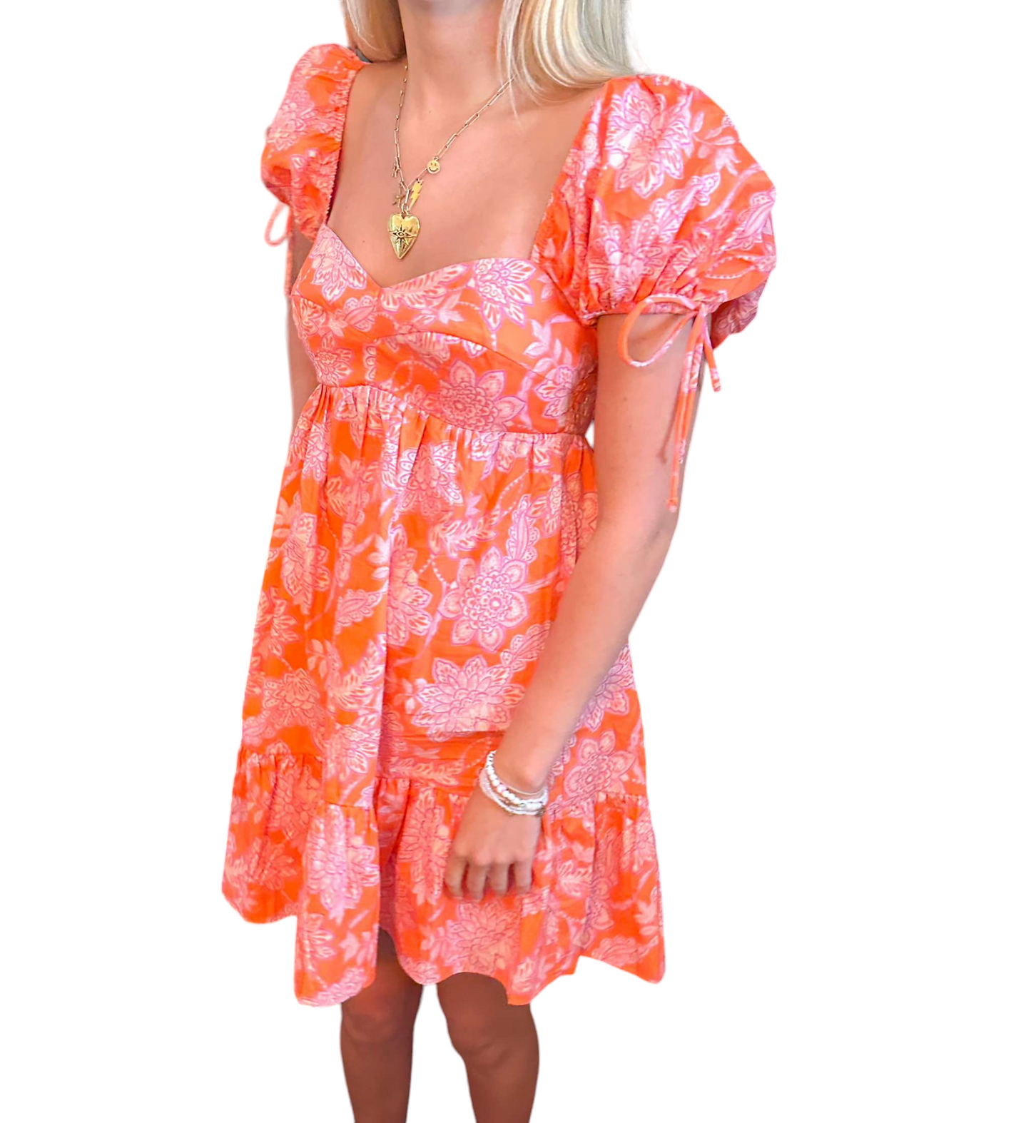 Ella orange and pink floral