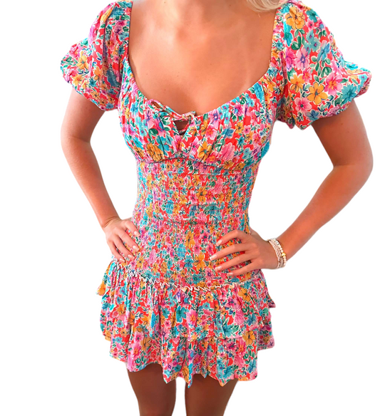 Vibrant Floral Bliss Dress