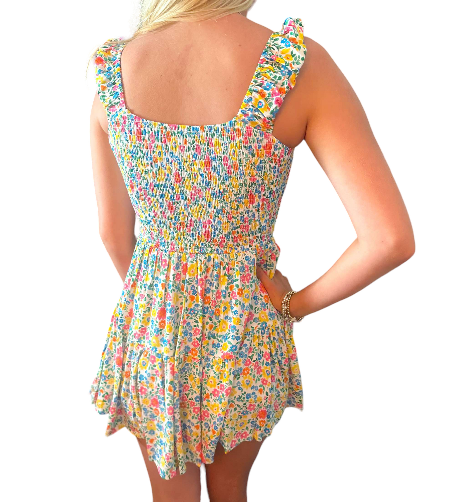 Floral Delight Smocked Mini Dress