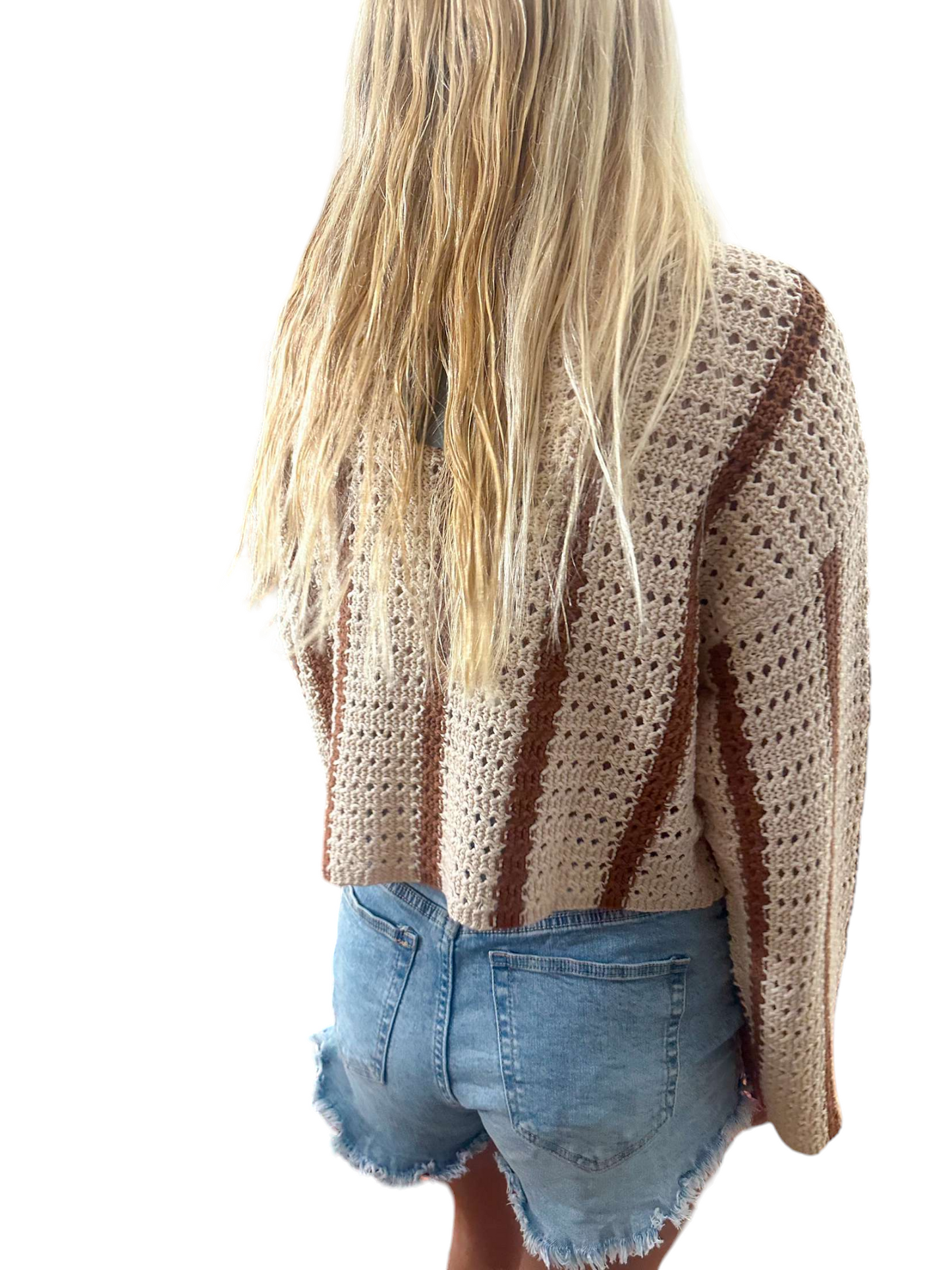 Mocha Swirl Striped Knit Sweater