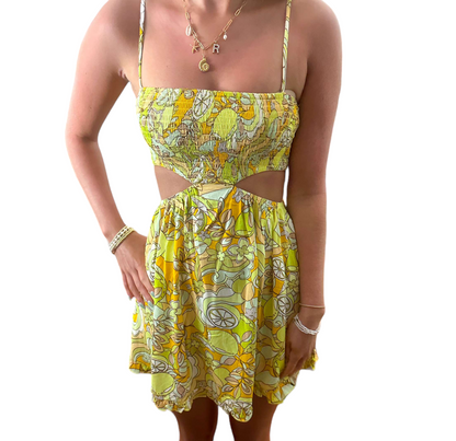 Lemon Twist Cut-Out Dress