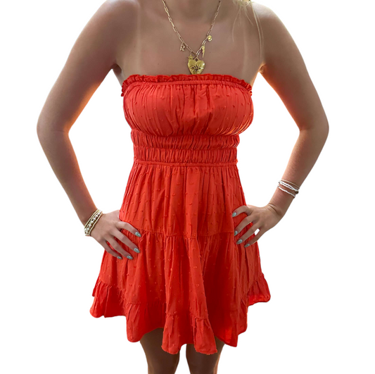 Coral Ruffle Delight Dress