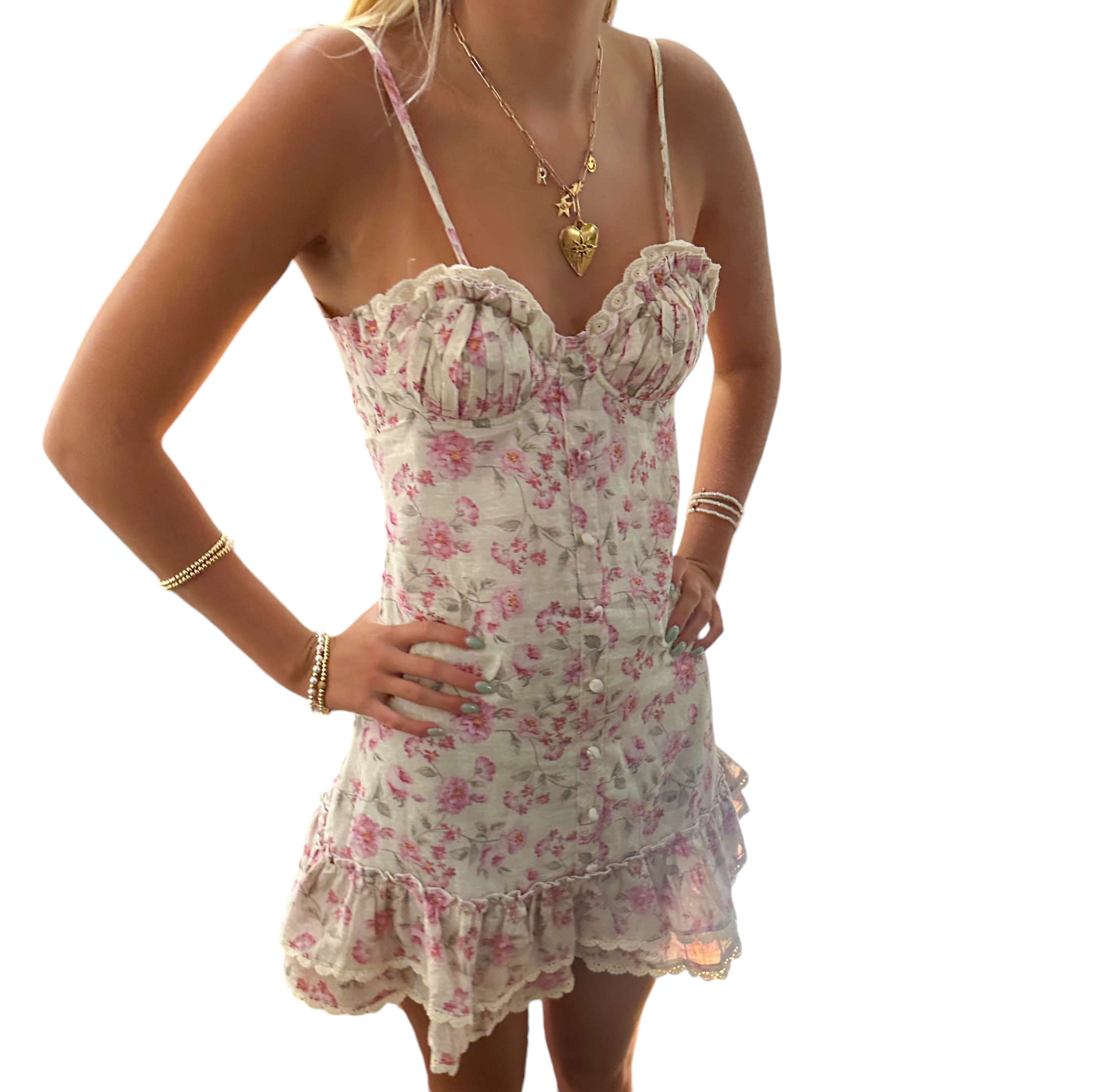 Ella orange and pink floral