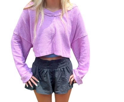 Lavender Dream Crop Top with Adjustable Tie