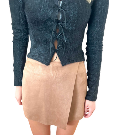 Sandy suede skort