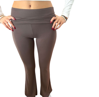 Brown flare leggings