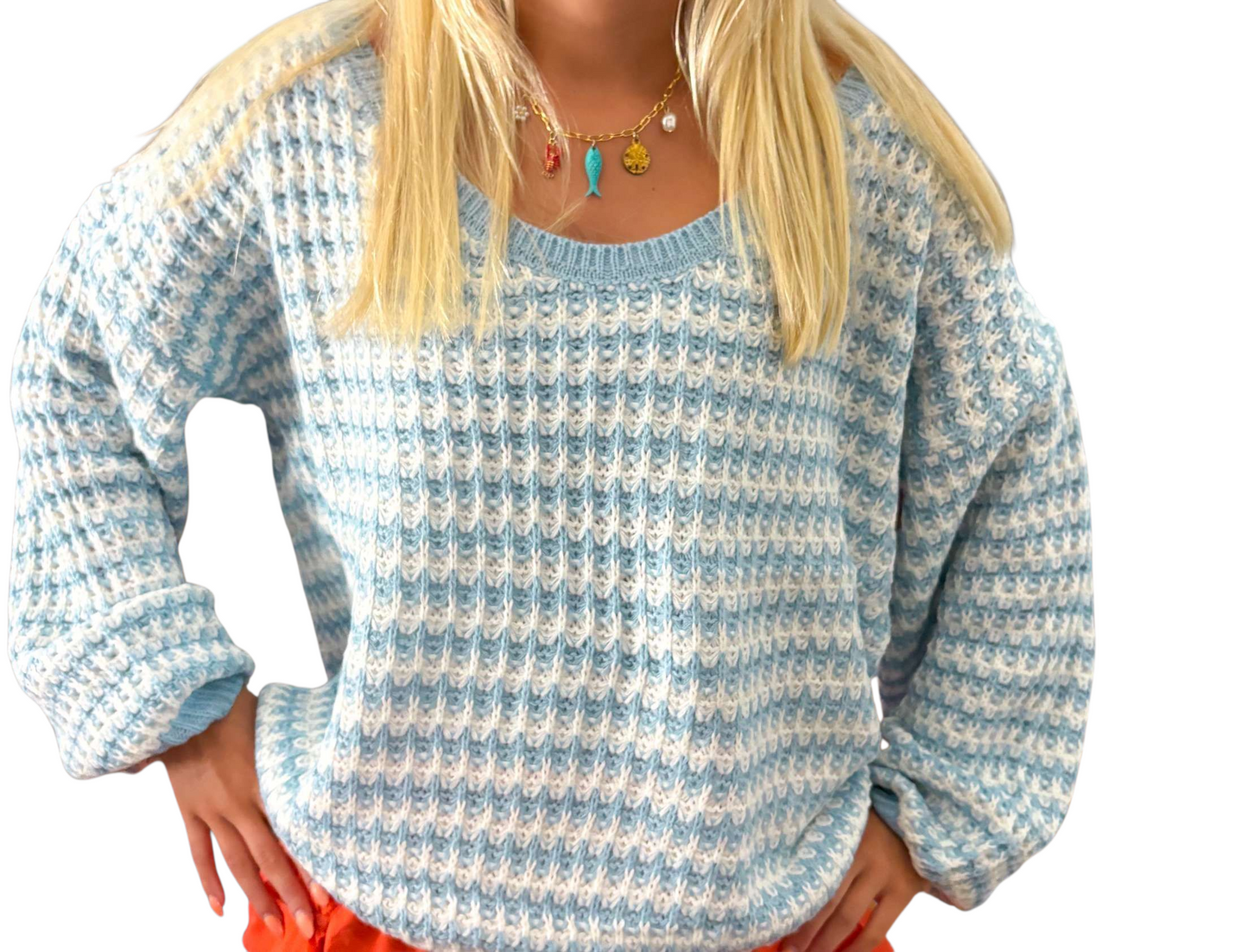 Paisley sweater blue