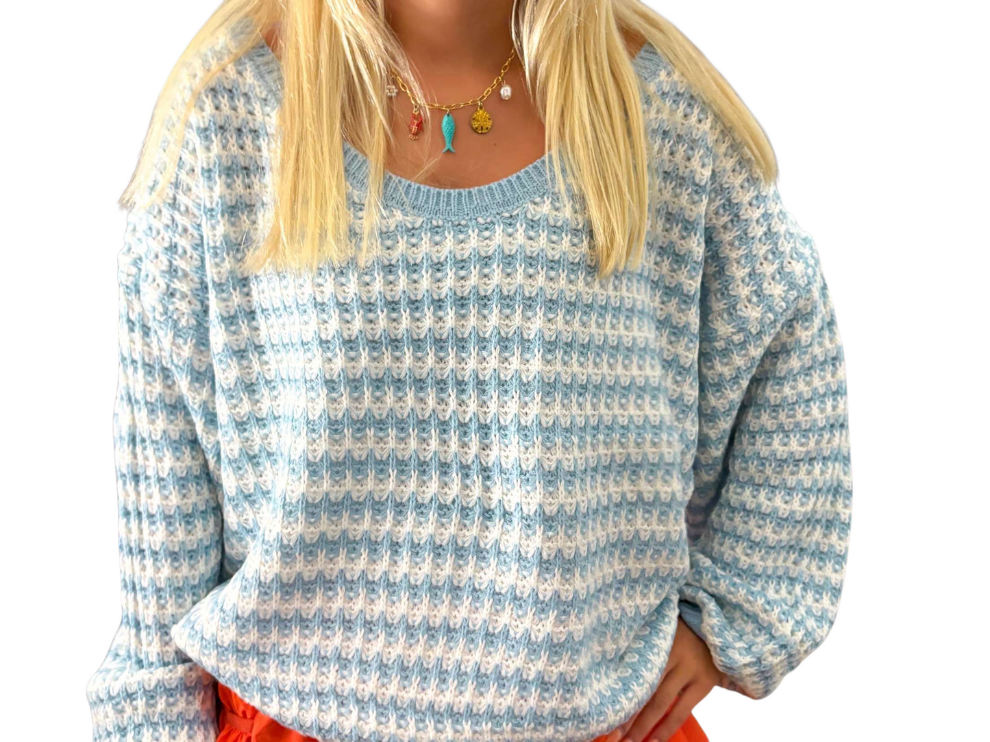 Paisley sweater blue